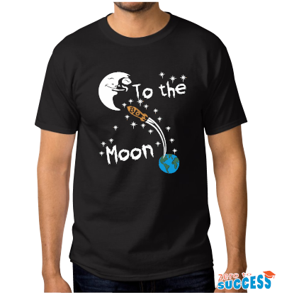 Мъжка черна тениска To the moon bitcoin