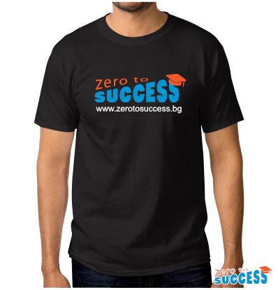 Мъжка черна тениска Zero to success
