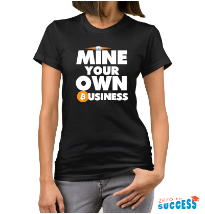 Дамска черна тениска Mine your own business