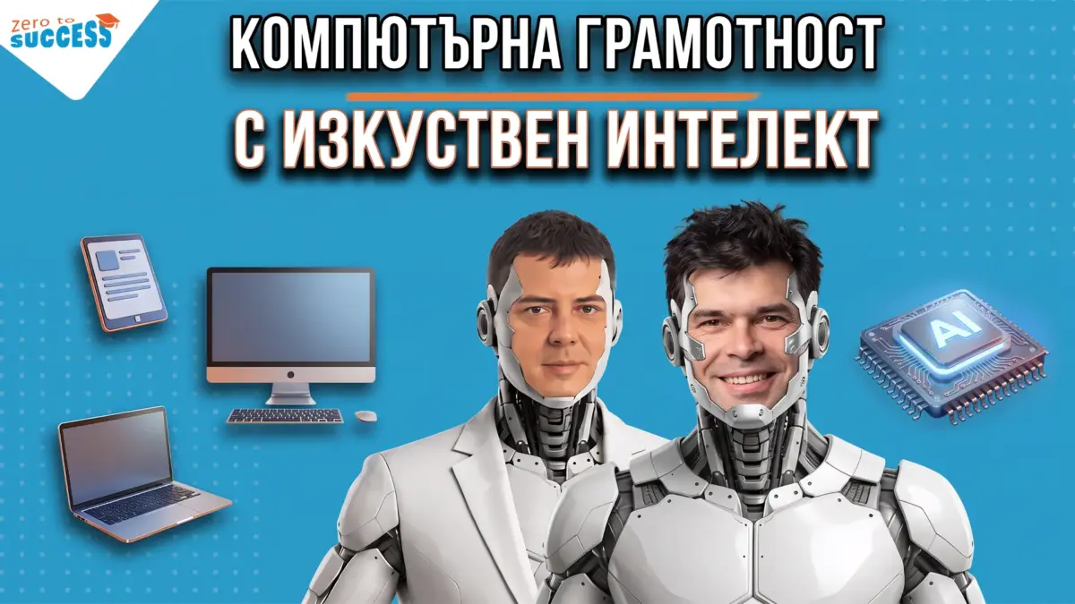 Курс по компютърна грамотност с изкуствен интелект в Академия „От 0 до успех“ с Цветан Радушев и Радомир Райчев